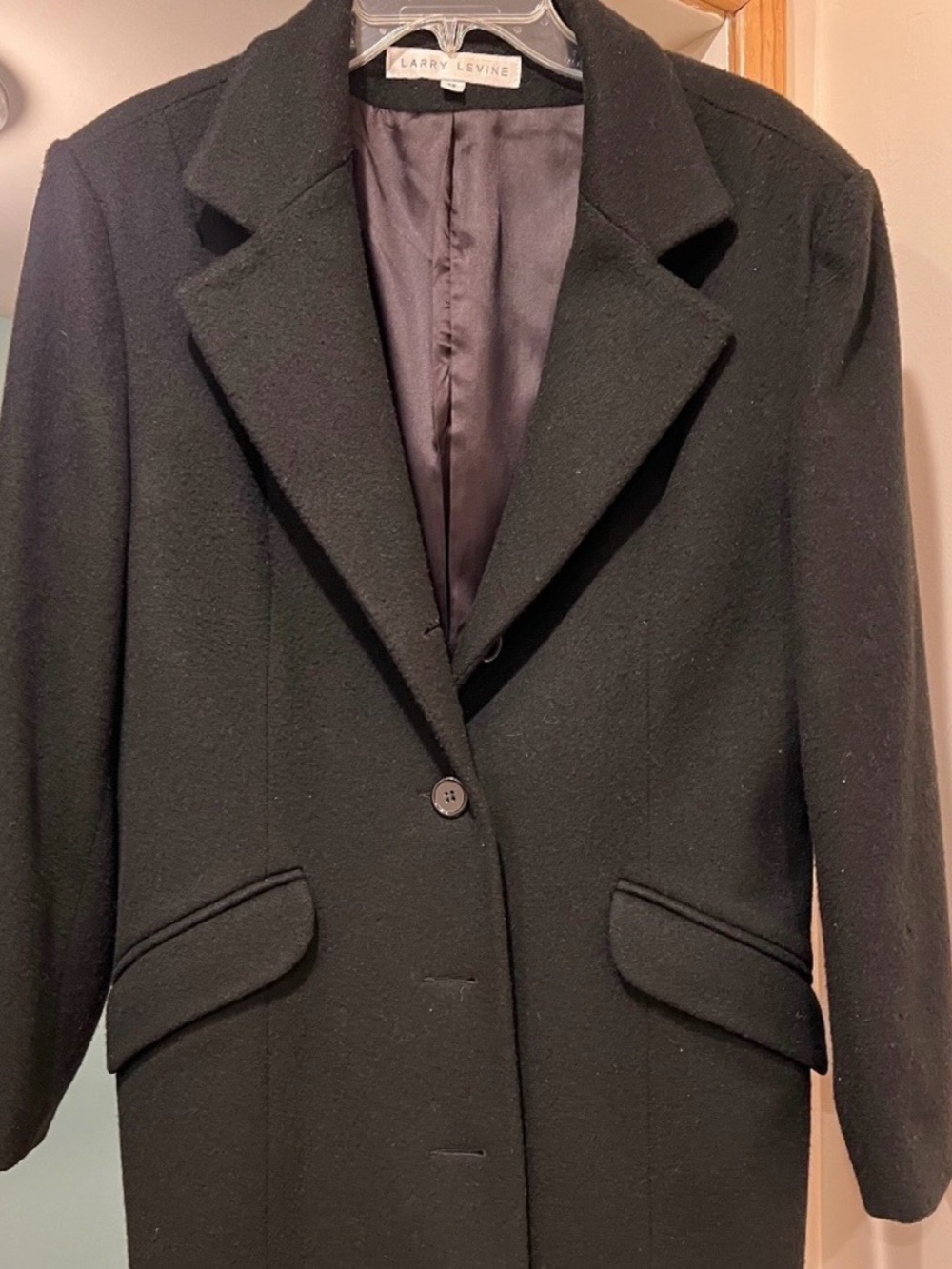 Larry Levine 100% Pure Wool Long Tailored Coat Size 12